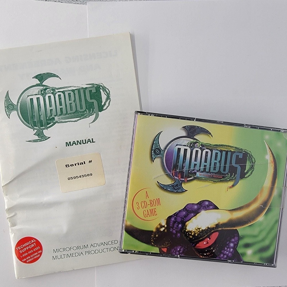 MAABUS PC Video Game CD-ROM Adventure 3 Disc Set MicroForum 1995 Vintage Retro